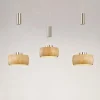 LED-hængelampe Shine-Wood, eg/nikkel, længde 100 cm 3 lyskilder.
