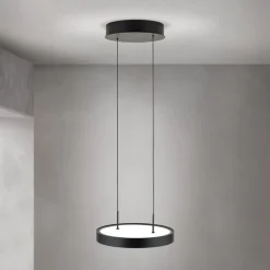 LED-hængelampe Teide, sort, 1 lyskilde, metal, 2.700 K
