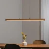 LED-hængelampe Teo, fyrretræ, længde 96 cm, træ, bjælkeform
