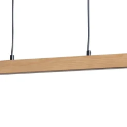 LED-hængelampe Teo, fyrretræ, længde 96 cm, træ, bjælkeform