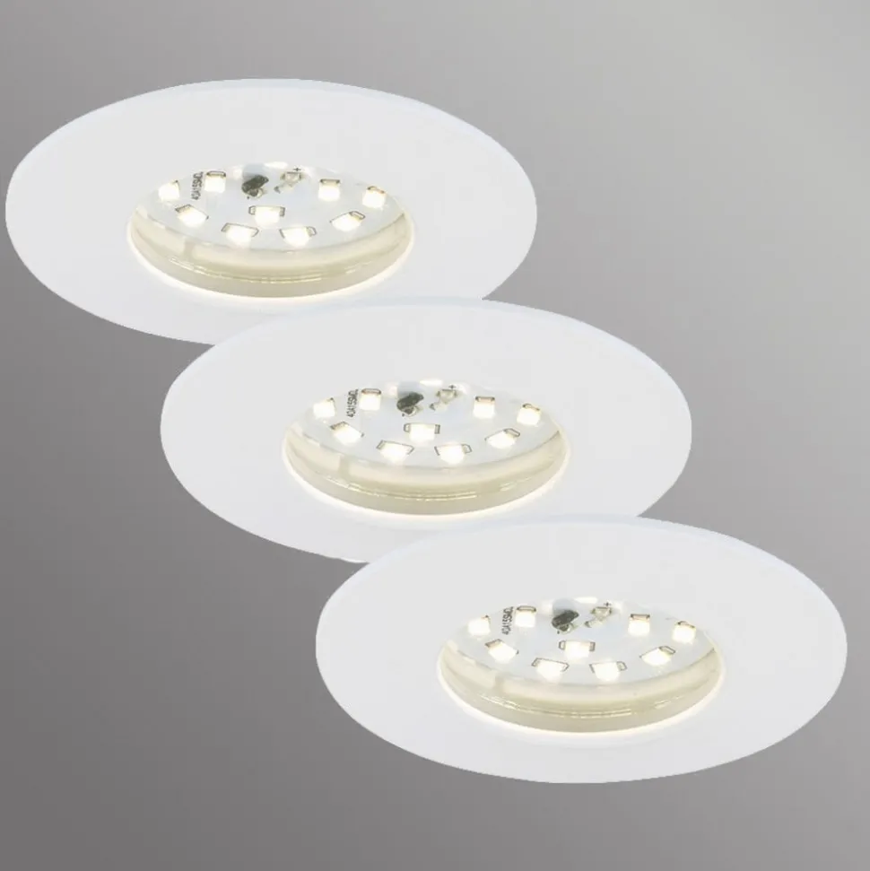 LED-indbygningslampe Attach Dim, IP44, sæt med 3, hvid