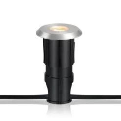 LED-indbygningslampe Garden 24 Decklight, sølv, lys ovenfra, 3W