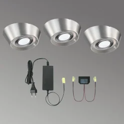 LED-indbygningslampe PAL CF, 12 cm Ø i sæt af 3