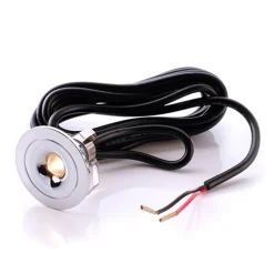 LED indbygningsloftlampe Punto Lumi, sølv, 1 W, 3.000 K