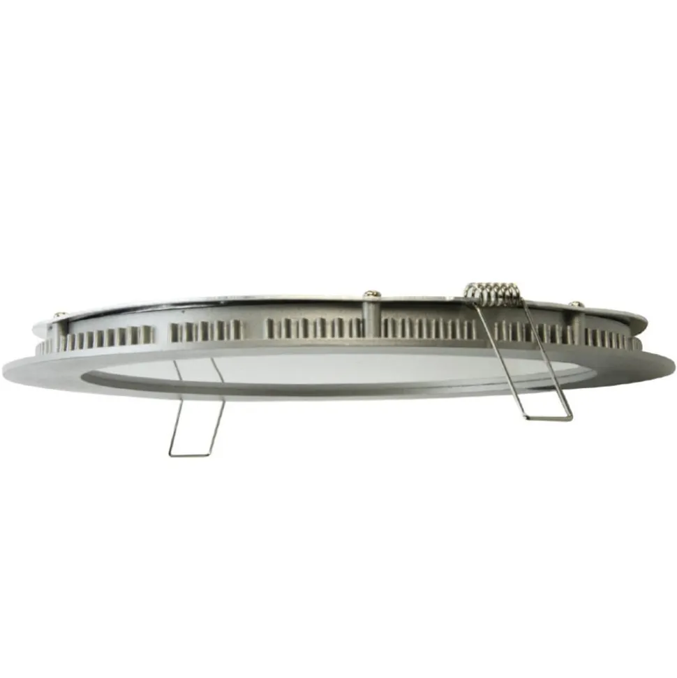 LED-indbygningspanel Justus, Ø 14,5 cm, sølv, IP44