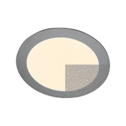 LED-indbygningspanel Justus, Ø 14,5 cm, sølv, IP44