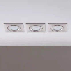 LED-indbygningsspot Andrej, kantet, nikkel, sæt med 3 stk
