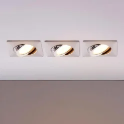 LED-indbygningsspot Andrej, kantet, nikkel, sæt med 3 stk