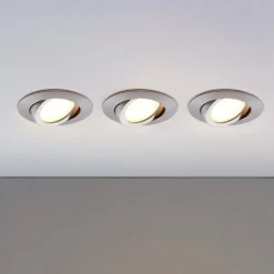 LED-indbygningsspot Andrej, rund, aluminium, sæt med 3 stk