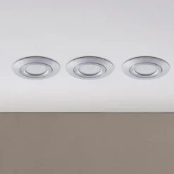 LED-indbygningsspot Andrej, rund, aluminium, sæt med 3 stk