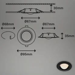 LED-indbygningsspot Carro, 3 stk. 3.000 K, sort