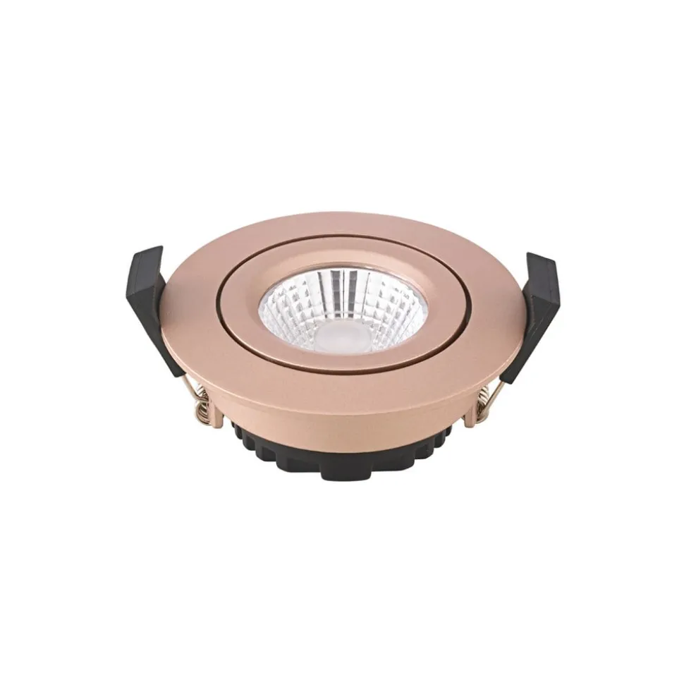 LED indbygningsspot Diled, Ø 8,5 cm, 6 W, 3.000 K, rosé