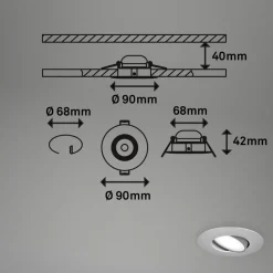 LED-indbygningsspot 7597 3 IP65 4.000 K krom mat