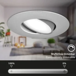 LED-indbygningsspot 7597 3 IP65 4.000 K krom mat