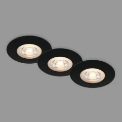 LED-indbygningsspot Kulana sort sæt af 3 IP65