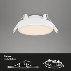 LED-indbygningsspot Plat, hvid, sæt af 3, 3.000 K
