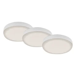 LED-indbygningsspot Plat hvid 7,5 cm 4.000K sæt med 3 stk