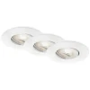 LED-indbygningsspot 7602 3sæt IP65 3.000 K hvid
