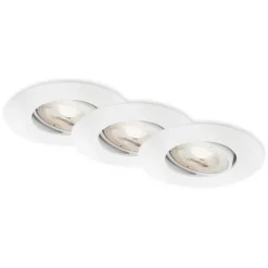 LED-indbygningsspot 7602 3sæt IP65 3.000 K hvid