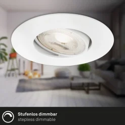 LED-indbygningsspot 7602 3sæt IP65 3.000 K hvid