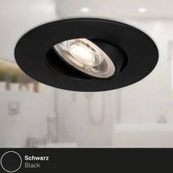 LED-indbygningsspot 7602 3sæt IP65 3.000 K sort