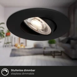 LED-indbygningsspot 7602 3sæt IP65 3.000 K sort