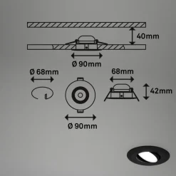 LED-indbygningsspot 7597 3sæt IP65 4.000 K sort