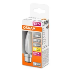 LED kertepære B22d 5W 2.700K mat dæmpbar