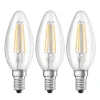 LED-kertepære E14 4 W filament 2.700K 3 stk