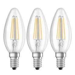 LED-kertepære E14 4 W filament 2.700K 3 stk