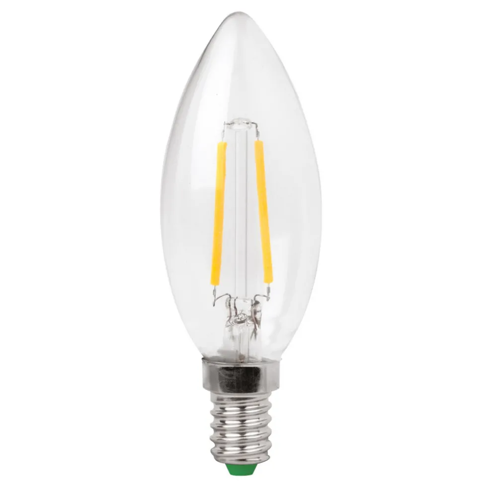 LED-kertepære E14 3W glødetråd klar, varmhvid