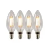 LED-kertepære E14 4W 2700K dæmpbar sæt med 4 stk