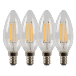 LED-kertepære E14 4W 2700K dæmpbar sæt med 4 stk