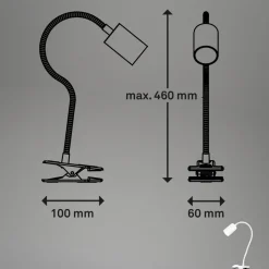 LED-klemmelampe Fleks, hvid, fleksibel, metal