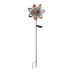 LED-lampe med jordspyd 36571, blomst, vindspil, metal
