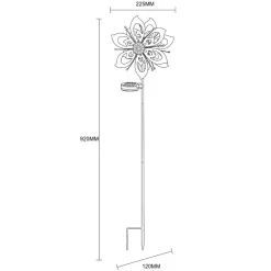 LED-lampe med jordspyd 36571, blomst, vindspil, metal