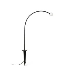 LED-lampe med jordspyd Cuca, sort, stål/glas, højde 65 cm