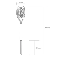 LED-lampe med jordspyd 33535-2, lygte, sort, sæt med 2 stk