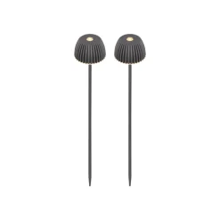 LED-lampe med jordspyd RIFFLE NANO, antracit Ø 6 cm, 2-pak
