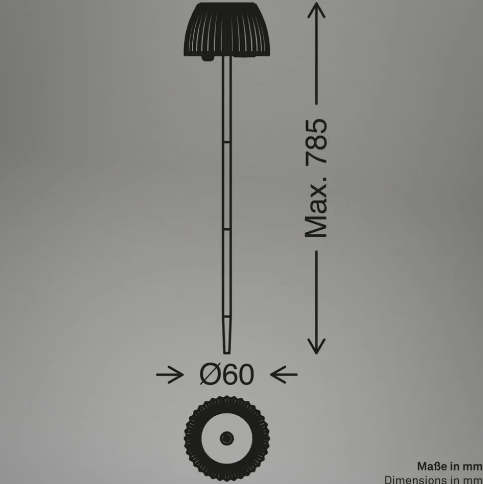 LED-lampe med jordspyd RIFFLE NANO, antracit Ø 6 cm, 2-pak