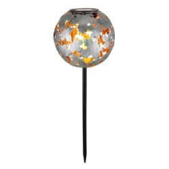 LED-lampe med jordspyd 36748S, kugle, sølv, metal