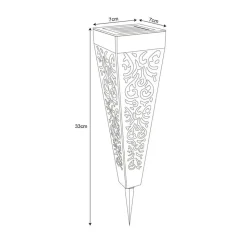 LED-lampe med jordspyd 33578-3, sort, plast, 3 stk