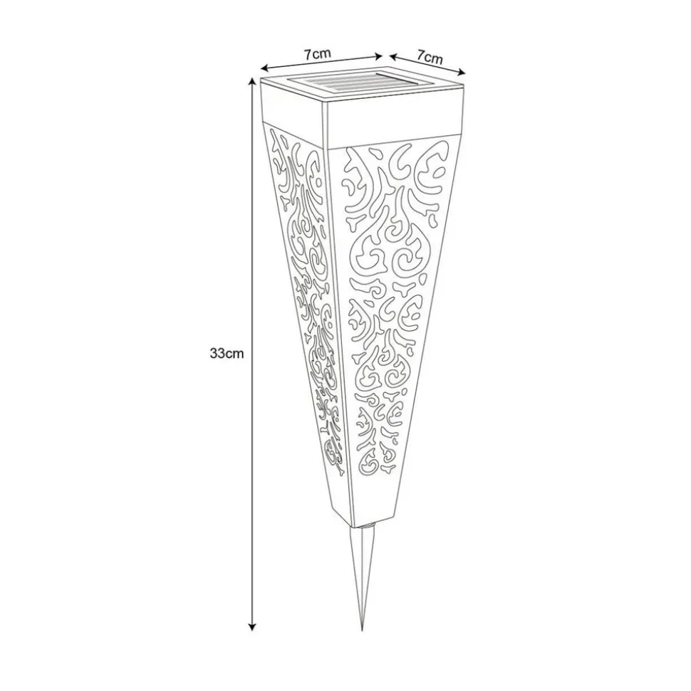 LED-lampe med jordspyd 33578-3, sort, plast, 3 stk