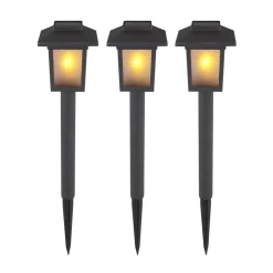 LED-lampe med jordspyd 33577-3, sort, plast, 3 stk