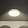 LED-loftlampe Acorus, Ø 28 cm, hvid/træfarvet, IP44