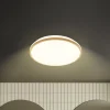 LED-loftlampe Acorus, Ø 33 cm, hvid/træfarvet, IP44