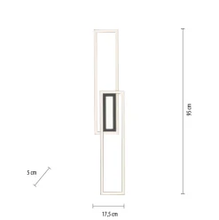 LED-loftlampe Asmin, CCT, sort, 95x17,5cm