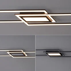 LED-loftlampe Asmin, CCT, sort, 100x17,9cm