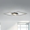 LED-loftlampe Asmin, CCT, sort, 106x37cm