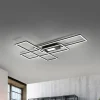 LED-loftlampe Asmin, CCT, sort, 98,9x69,4cm
